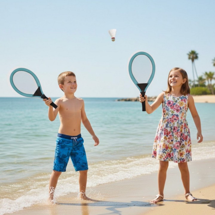 WOOPIE Rakietki do Tenisa Badminton dla Dzieci + Piłka Lotka