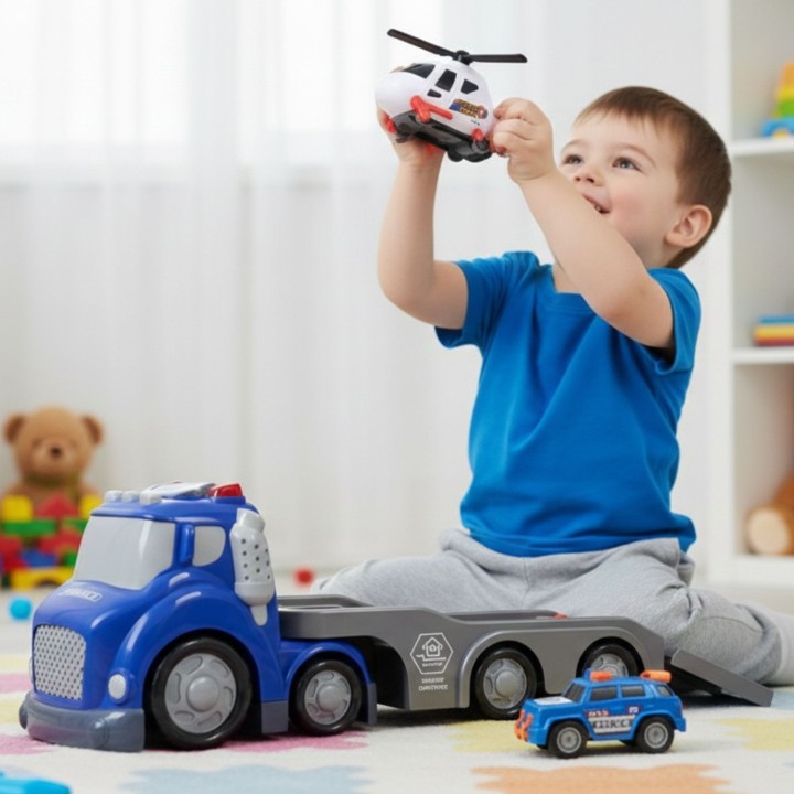 WOOPIE Blue Police City Truck with Sound Effects