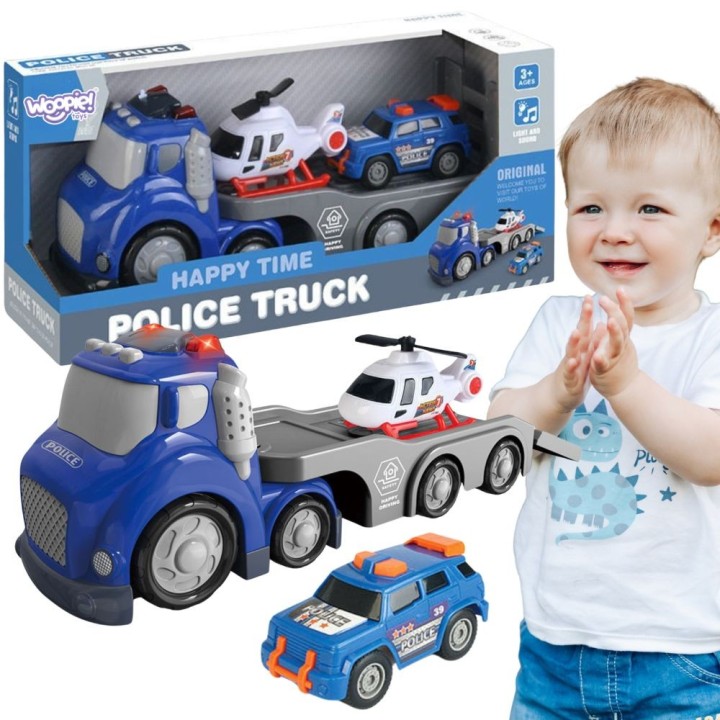 WOOPIE Blue Police City Truck with Sound Effects