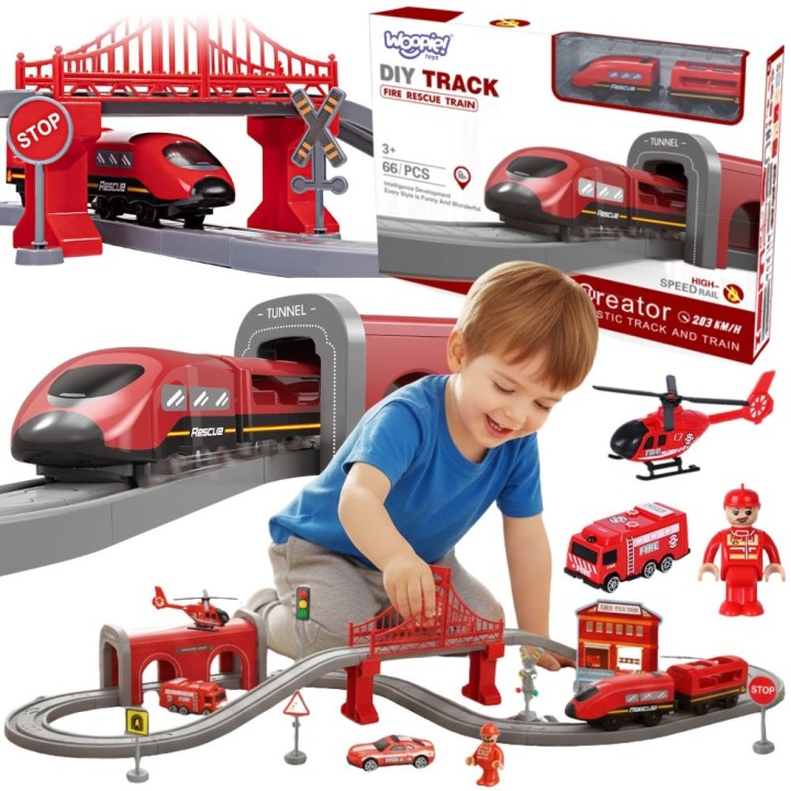 Woopie Train Track - 66-piece Set Bridge Tunnel Sounds