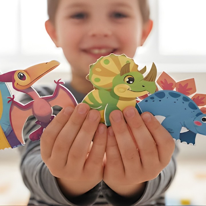 Woopie Dinosaurs Magnetic Blocks - Educational Construction Game