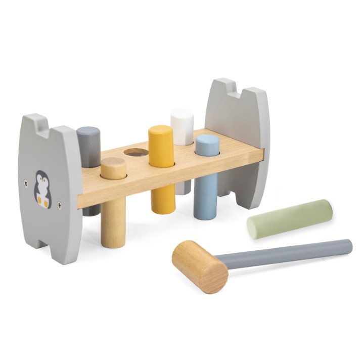 Wooden colorful Viga punch - educational toy with a hammer and eco