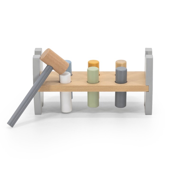 Wooden colorful Viga punch - educational toy with a hammer and eco