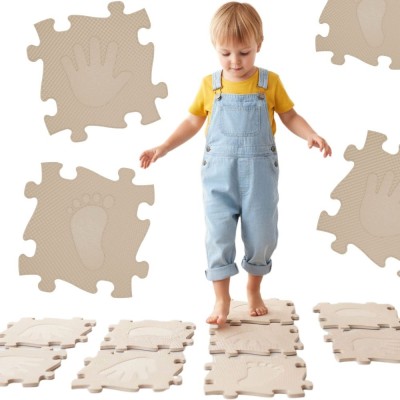 WOOPIE Sensory Mat Orthopedic Puzzle 16 Pieces Beige