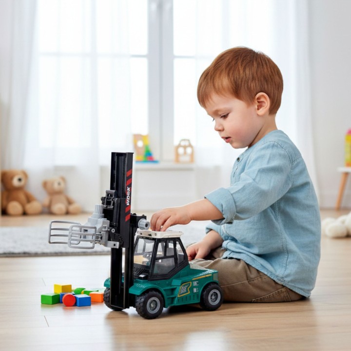 Forklift with Trailer and Crane Truck X2 Woopie - Toy Vehicle