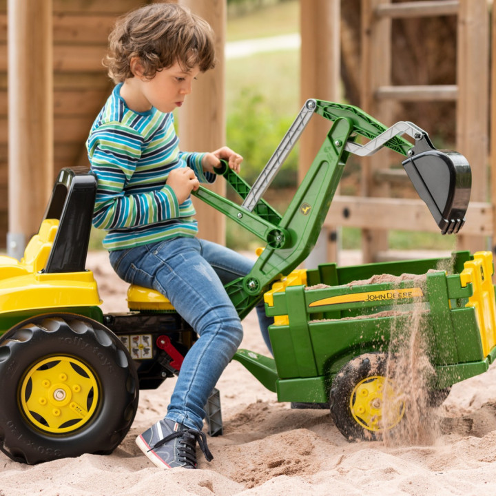 John Deere RollyBackhoe - Rolly Toys Backhoe with Attachable Bucket