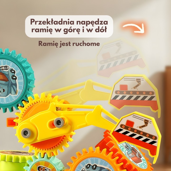 WOOPIE Interaktywne Klocki Zębatki 18 el. - Edukacyjna Zabawka