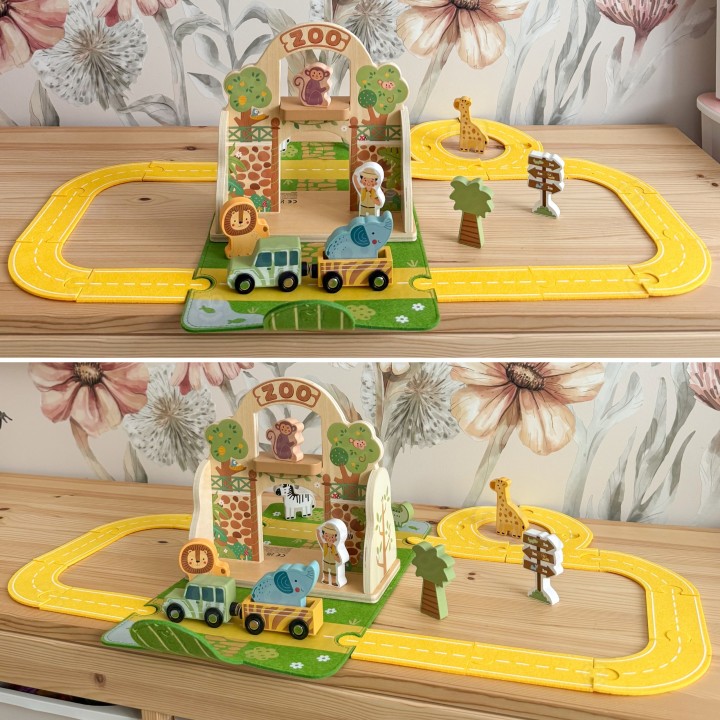Drewniane Zoo w Torbie Tooky Toy - Safari z Figurkami i Pojazdami