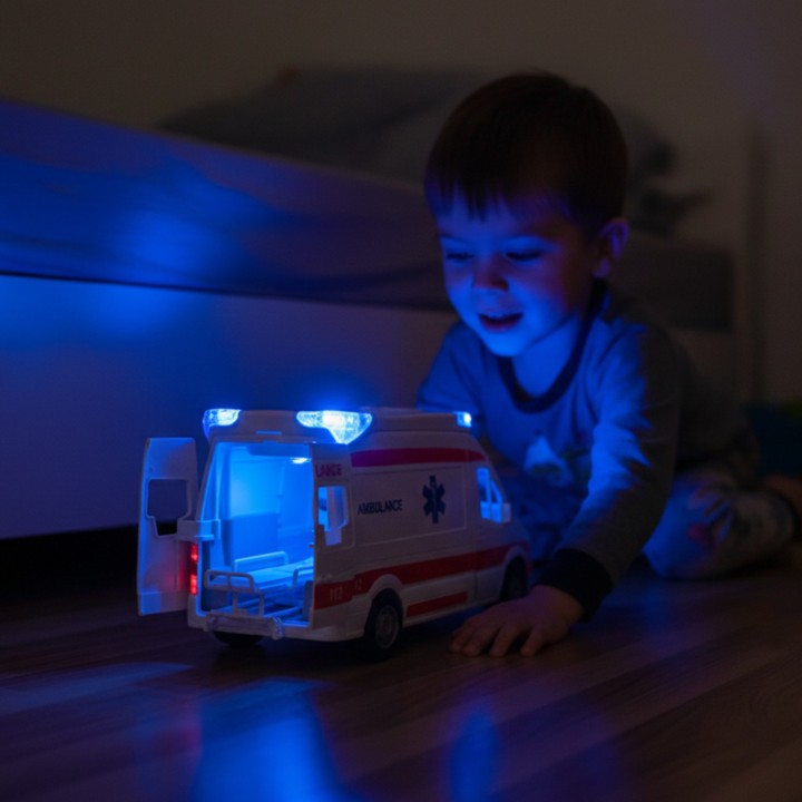 Karetka Pogotowia Ambulans Woopie – zabawka z dźwiękiem i światłem