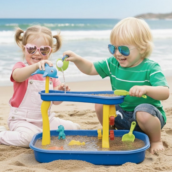 WOOPIE Water Table Dolphin Waterfall 11 pcs - Outdoor Fun
