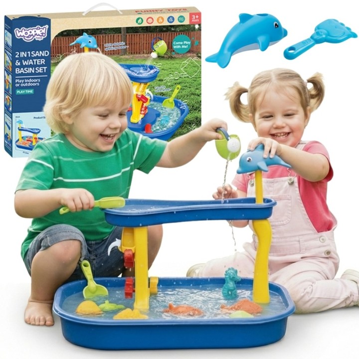 WOOPIE Water Table Dolphin Waterfall 11 pcs - Outdoor Fun