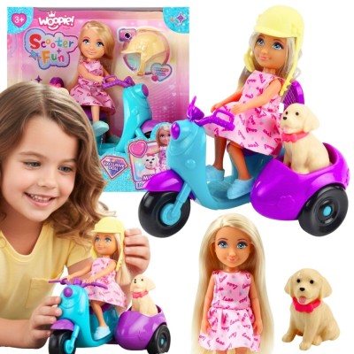 Ankiki doll with dog and scooter creative play set WOOPIE