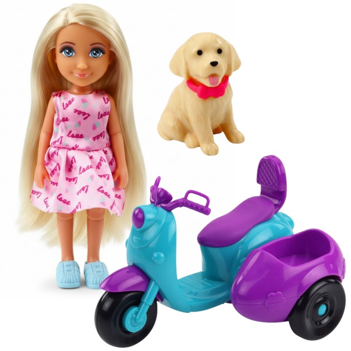 Ankiki doll with dog and scooter creative play set WOOPIE