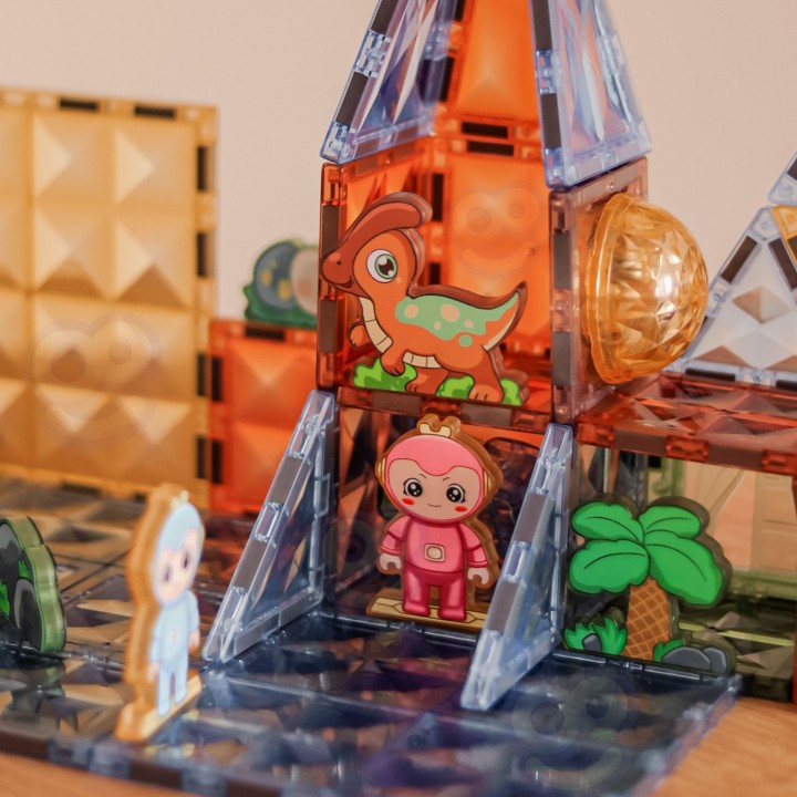 Magnetic blocks glowing dinosaurs - Woopie set