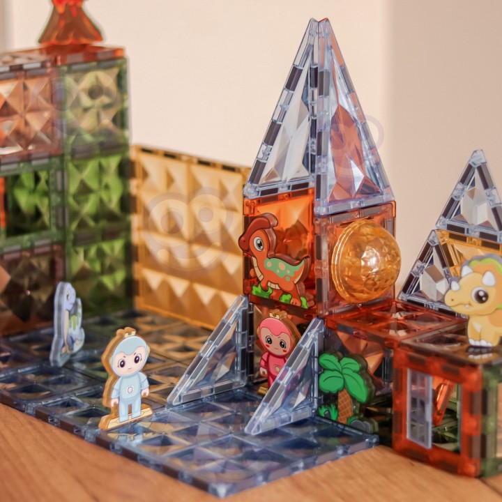 Magnetic blocks glowing dinosaurs - Woopie set