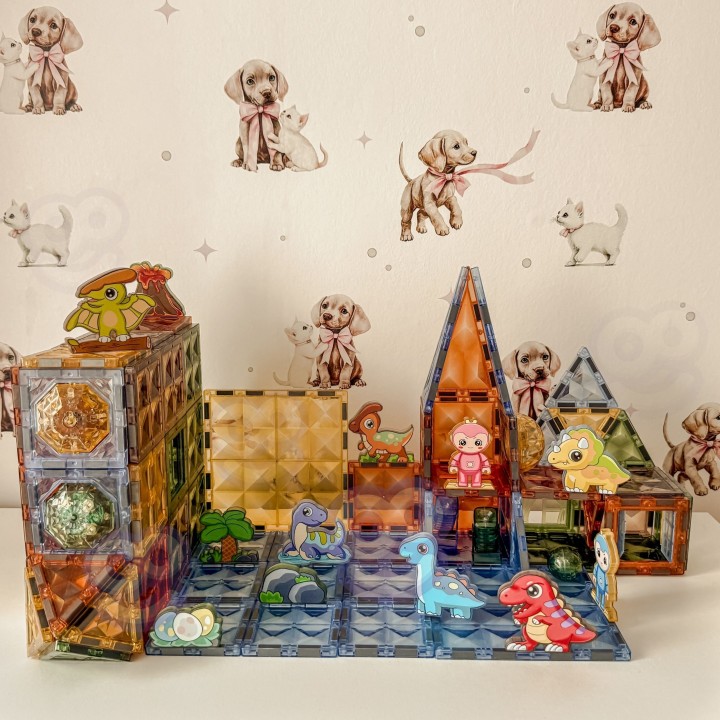 Magnetic blocks glowing dinosaurs - Woopie set