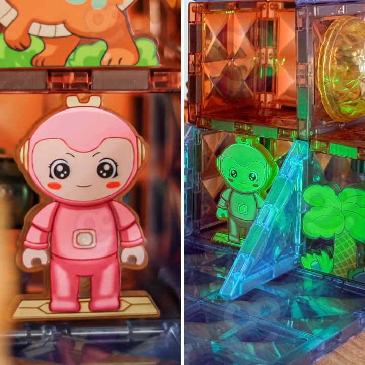 Magnetic blocks glowing dinosaurs - Woopie set