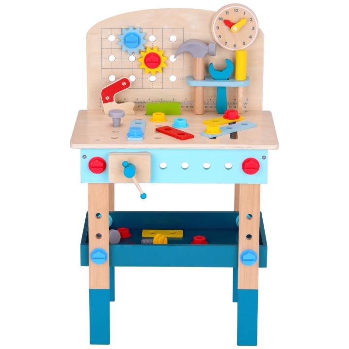 Drewniany Stół Warsztat do Majsterkowania TOOKY TOY - Narzędzia 48 el.
