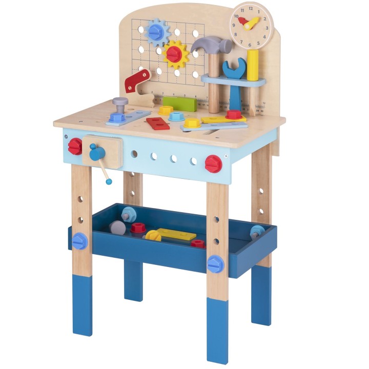 TOOKY TOY Wooden Workshop Table for DIY - Tools 48 pcs.