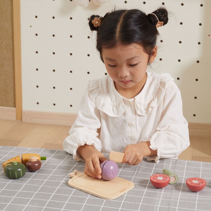 Viga Wooden Turnip Vegetable Cutting Set - Educational Toy