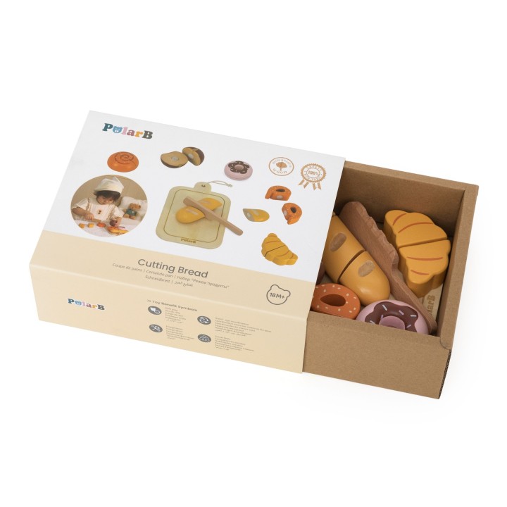 Viga-PolarB Wooden Bread and Roll Cutting Set Educational Game
