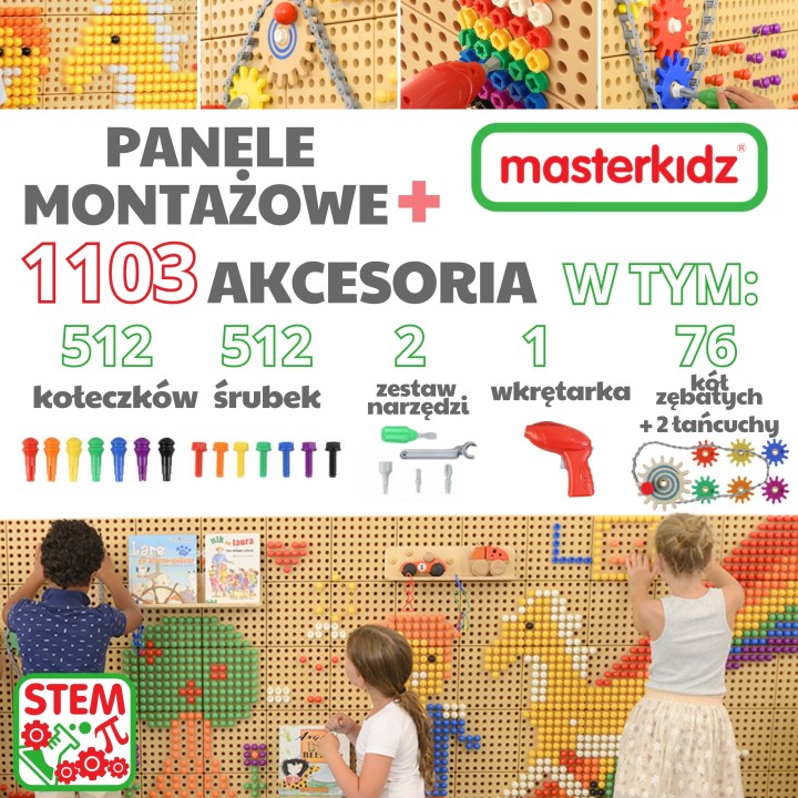 MASTERKIDZ - Modular STEM Wall Board Educational Set 120x80