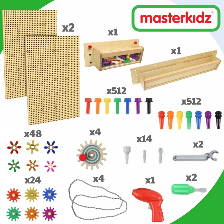 MASTERKIDZ- Modułowa Tablica Ścienna STEM Zestaw Edukacyjny 120x80