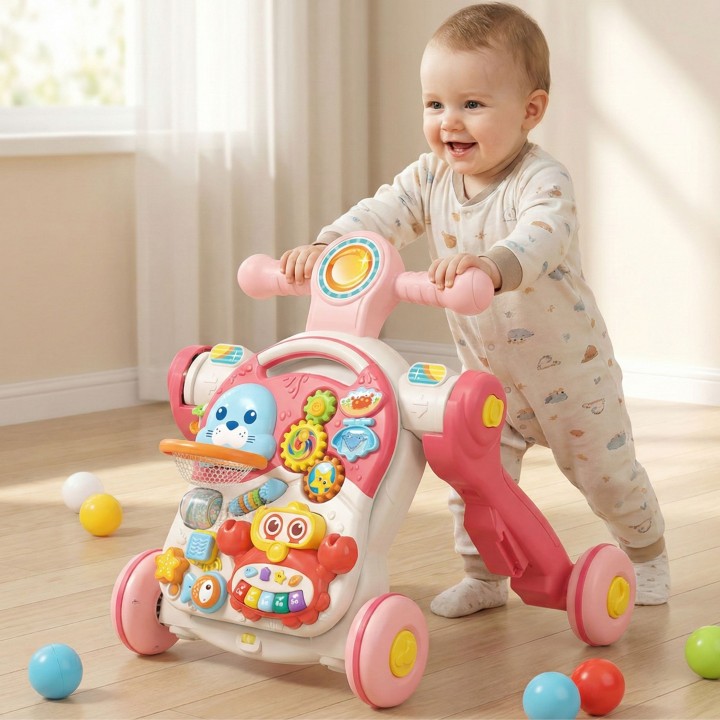 WOOPIE BABY 4w1: Pchacz, Chodzik, Stolik, Hulajnoga, Jeździk