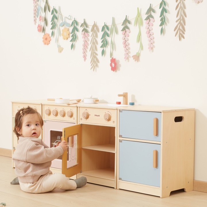 Duży Drewniany Zestaw Kuchenny Viga-Edukacyjna Zabawka 130 cm Długości