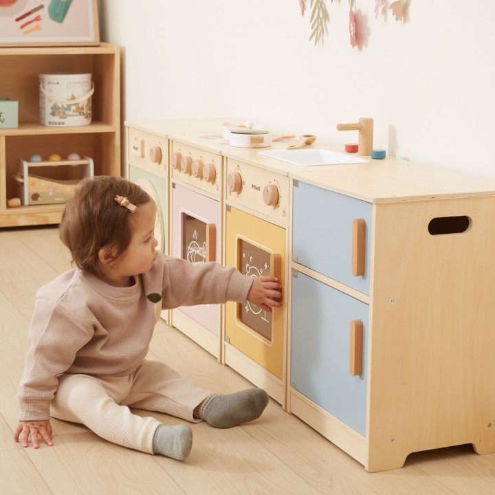 Duży Drewniany Zestaw Kuchenny Viga-Edukacyjna Zabawka 130 cm Długości