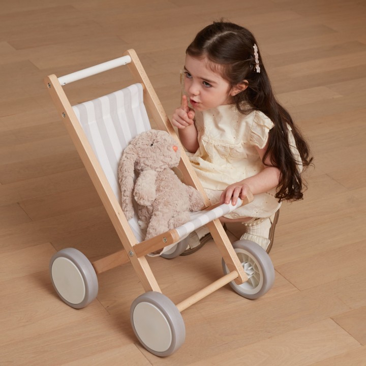 VIGA Wooden Doll Stroller - Colorful Toy