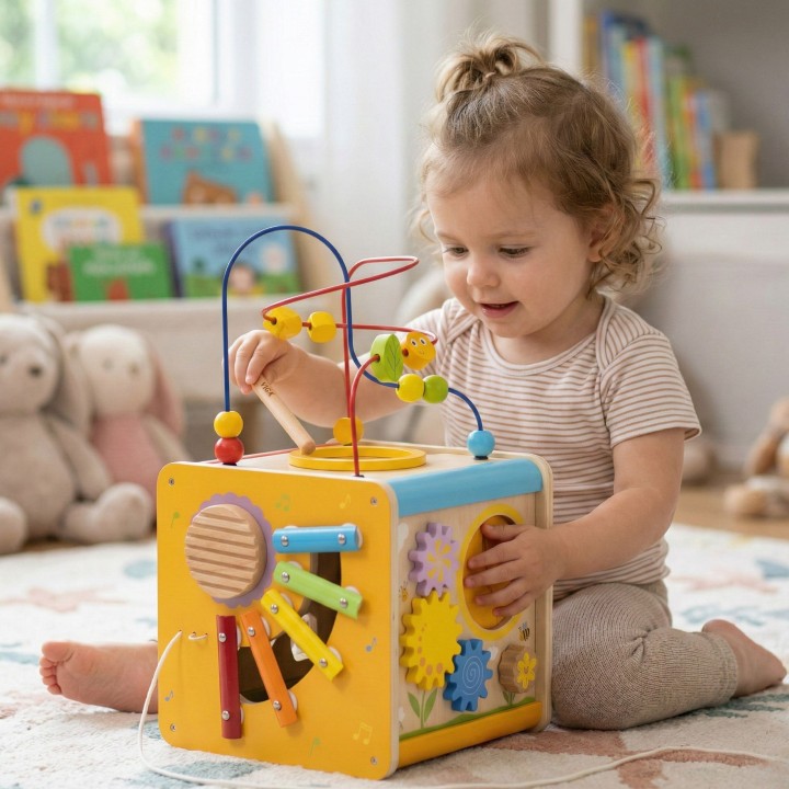 Viga Wooden Educational Cube 5 in 1 - Fun and Learning for Children