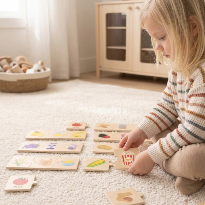 VIGA Puzzle Set – Discover Nature and Food in Play