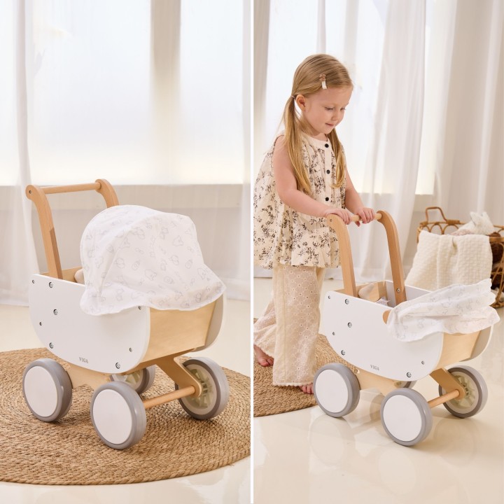 VIGA Wooden Doll Pram with Gondola - Gift Idea