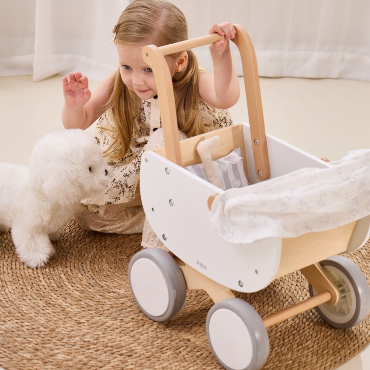 VIGA Wooden Doll Pram with Gondola - Gift Idea