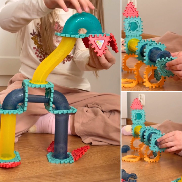 WOOPIE 3D Construction Blocks 228pcs - Educational Ball Track