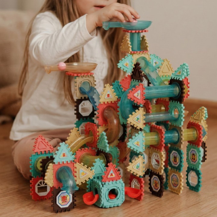 WOOPIE 3D Construction Blocks 228pcs - Educational Ball Track