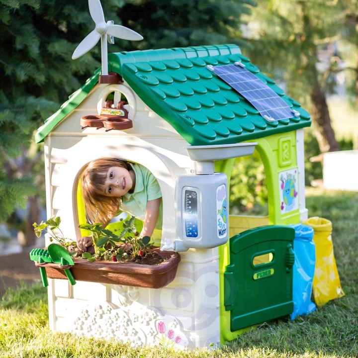 FEBER Eco Garden House with Bird Feeder and Solar Panel