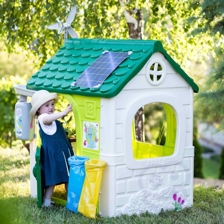 FEBER Eco Garden House with Bird Feeder and Solar Panel