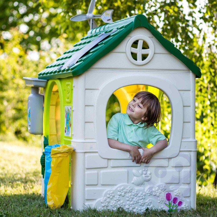 FEBER Eco Garden House with Bird Feeder and Solar Panel