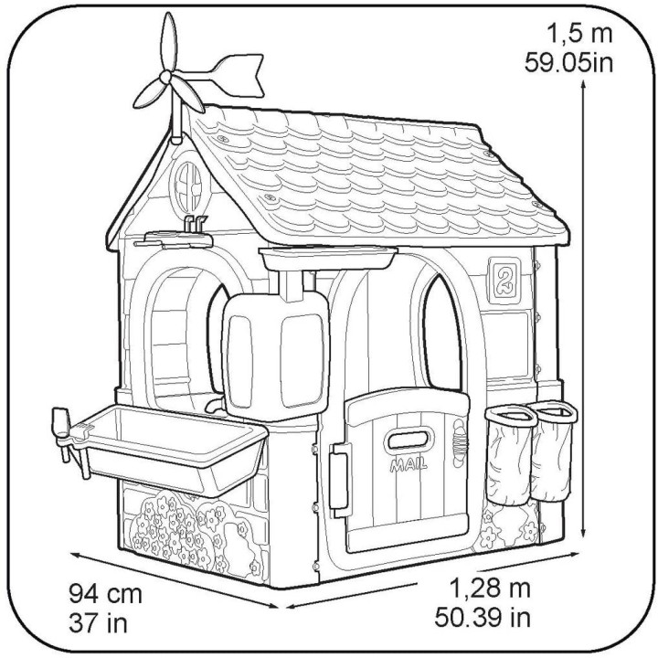 FEBER Eco Garden House with Bird Feeder and Solar Panel