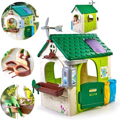 FEBER Eco Garden House with Bird Feeder and Solar Panel