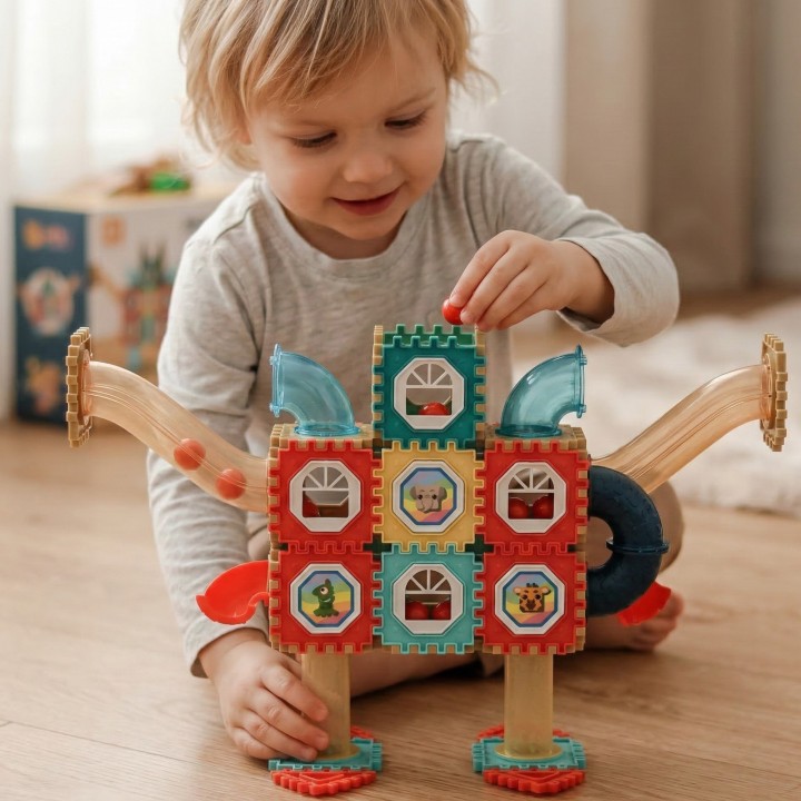 3D Magnetic Blocks WOOPIE - Ball Track 128 pcs. Education