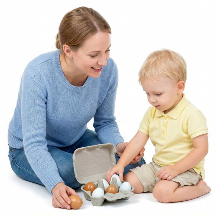 VIGA Wooden Eggs in a Box - Educational Toy