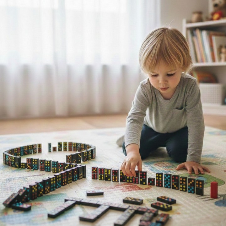 Domino kolorowe dla dzieci Woopie - klasyczna gra logiczna i edukacyjna