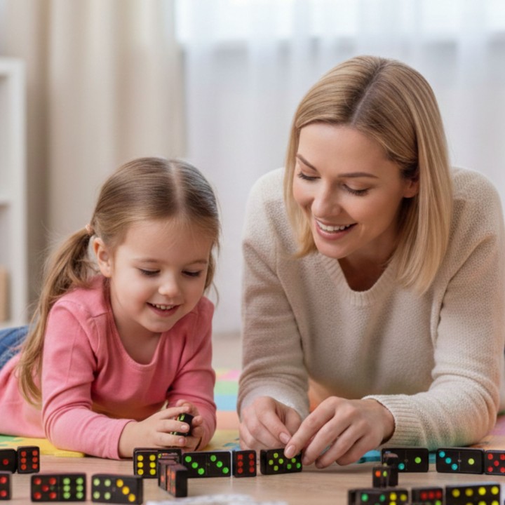 Domino kolorowe dla dzieci Woopie - klasyczna gra logiczna i edukacyjna
