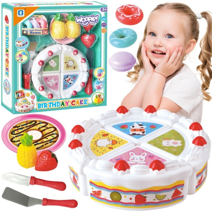 WOOPIE Birthday Cake with Sliced Fruit and Sweets
