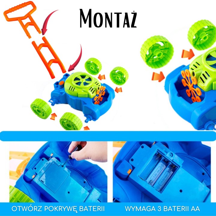 WOOPIE Lawn Mower Soap Bubbles with Sounds and Liquid - Toy