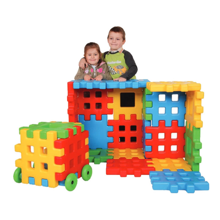 Klocki EDUKACYJNE Wafle DOM Ogrodzenie DOMEK NOVA