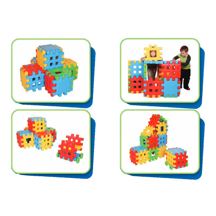 WOOPIE Educational Blocks Waffles Fence House